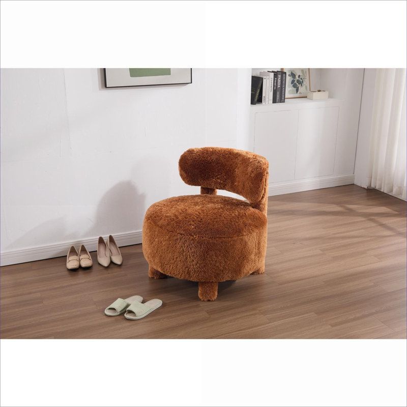 Fauteuil de chambre incurvé incurvé sans accoudoirs par Beige