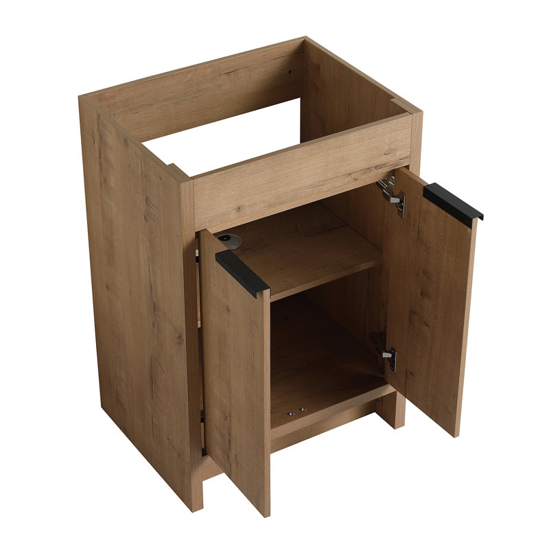 Meuble-lavabo autoportant 24 po 2 portes à fermeture en douceur ((KD-PACKING), meuble-lavabo sans comptoir