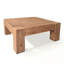 Table basse en bois massif avec une esthétique Wabi-Sabi, une texture de grain naturel, une fabrication à mortaise et tenon et une conception fonctionnelle minimaliste pour une élégance de salon.