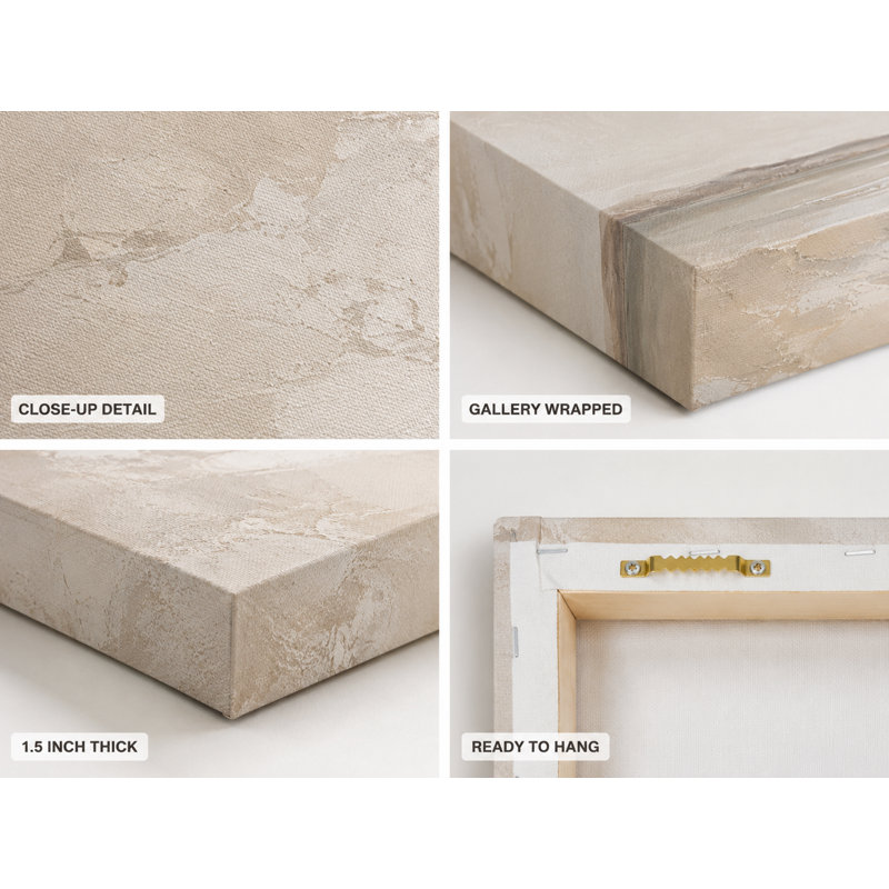 Jadie de paysage côtier beige et gris, L 55 po x H 27,5 po x P 1,5 po