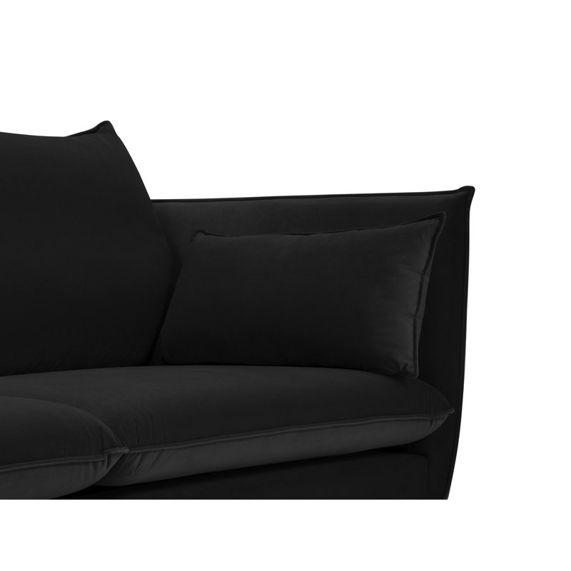 Adoraim 4 Seater Polyester Sofa, 158Cm, Black, Gold