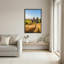 «Stone Farmhouse and Cows in Golden Wheat Field», art mural sur toile-133499091