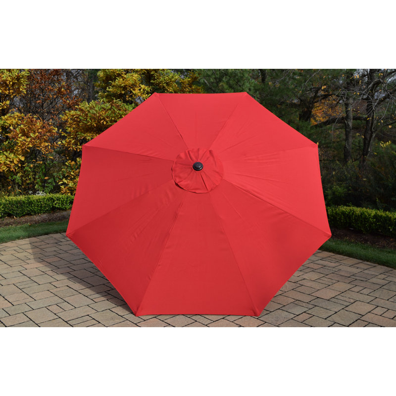 9' Red and Brown Market Umbrella with Aluminum Pole