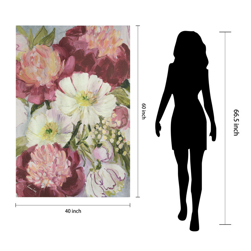 "Floral Symphony", un éclat d'élégance de fleurs rendu sur toile dorée à motif de chagrins, art mural