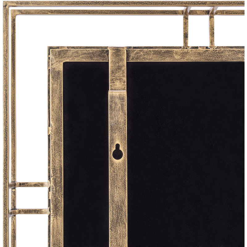 Rectangular Gold Iron Wall Mirror 18" x 18"