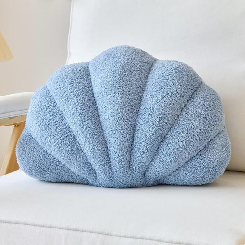 Coussin décoratif coquillage, coussin décoratif en forme de coquillage, coussin décoratif moelleux de 13 pouces pour canapé-lit