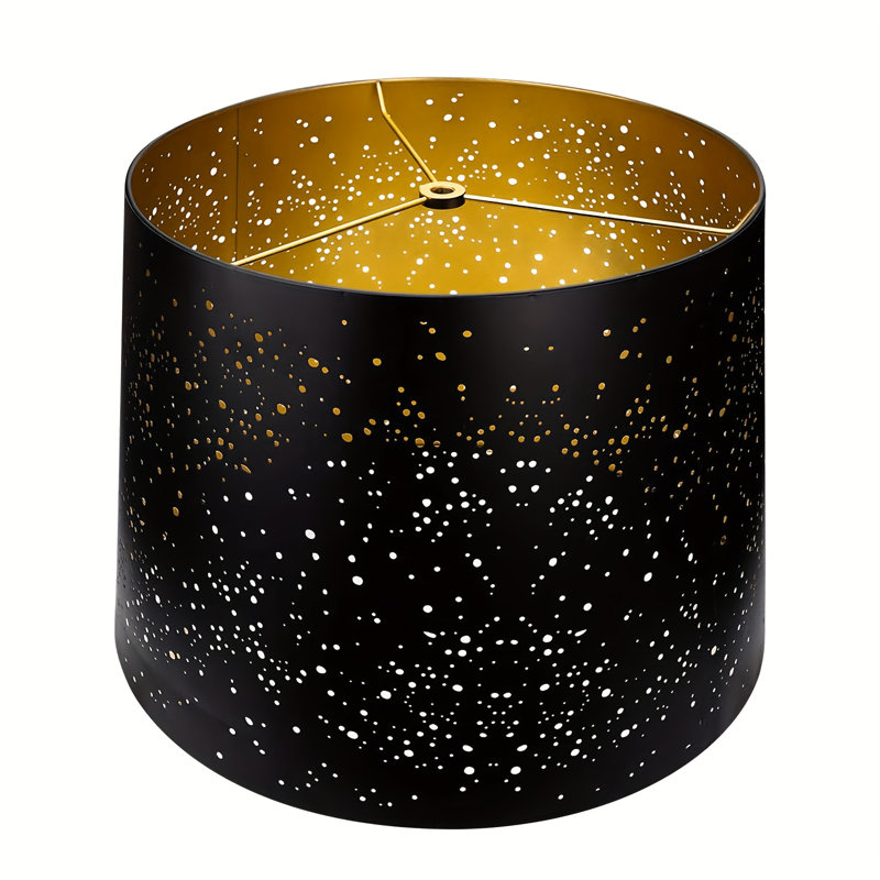 Metal Etching Process Large Lamp Shades, Drum Big Lampshades for Table Lamp and Floor Light, Sky Stars Design, 12x14x10 inch, Spider