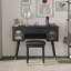 Coiffeuse moderne, multi-usage, charge intégrée, coins arrondis, petite coiffeuse polyvalente et table de maquillage, design, fonction de charge, attrait esthétique-550986014