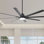 Vaczon 84" Industrial Smart Commercial HVLS Aluminum Blades Dimmable Ceiling Fan with Remote and APP Control,  3CCT LED Lights, 6-Speed Reversible DC Motor, Timer, 5"/10"/24" Downrods