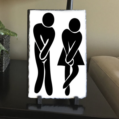 Ladies and Gents Slate Bathroom Sign