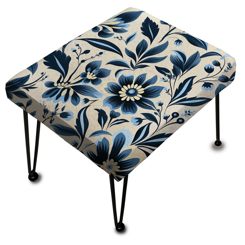 Repose-pieds nordique à motif de pivoines damassées Nordic