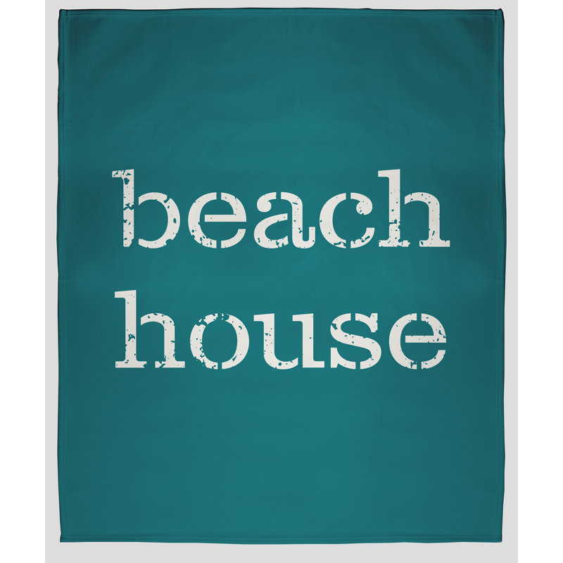 Beach Vacation Fleece Throw Blanket, 30" W x 40" L, Ocean Teal