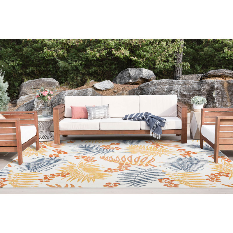 Tapis d'intérieur / extérieur en polypropylène tissé à plat réversible Vanita - multicolore