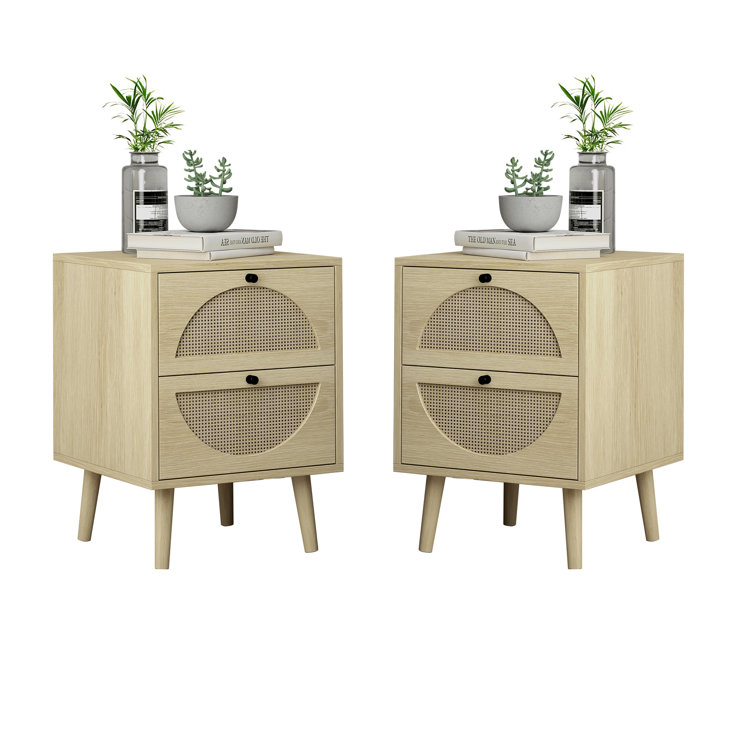 21.7" Delynne Tall 2 - Drawer Nightstand (Set Of 2)