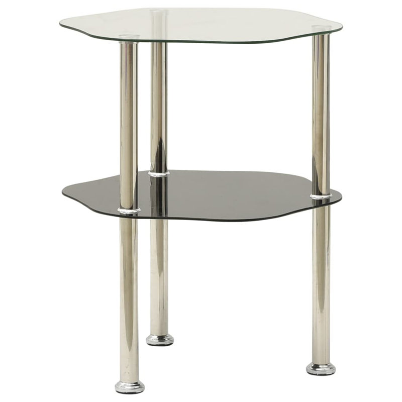 Pennside Glass End Table with Storage, Black