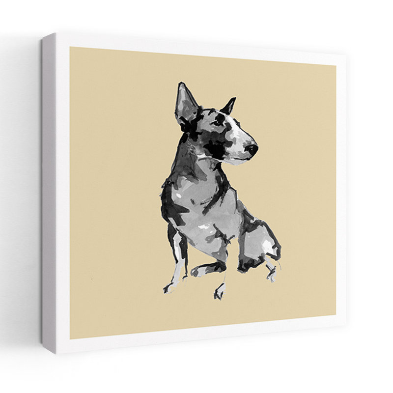 Art contemporain, art mural chien contemporain, H 32 po x l 32 po