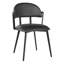 Chaise de salle à manger rétro en similicuir et métal-1520081801