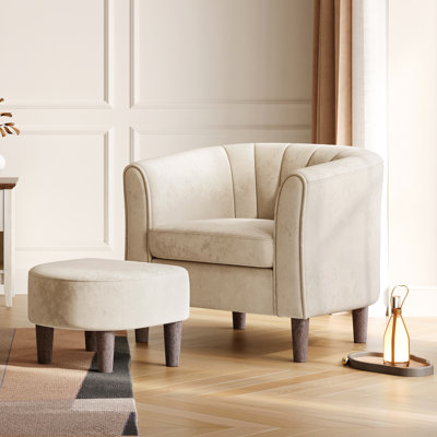 Fauteuil demi-tonneau avec repose-pieds 31,7 po Torence