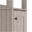 Armoire à linge Jannès, deux tablettes ouvertes, porte simple, finition gris clair-1430741819