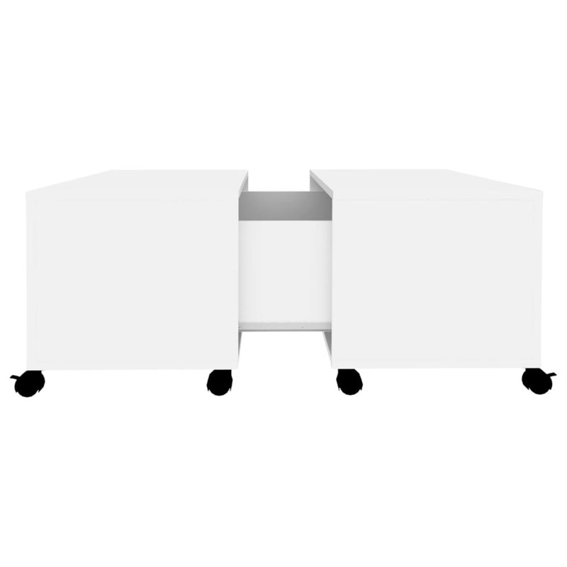 Godderd Wheel Coffee Table with Storage, White