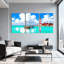 Nautique plage bateau phare ciel eau nuages réflexion rouge ensemble de 3 impressions sur toile-260746797