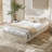 Full Wood Platform Bed Frame, Fluted Panel Style, Strong Wooden Slats, Quiet Sleep, Oak-262682628-262682686