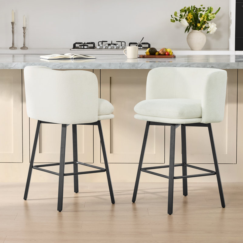 Tabouret de comptoir pivotant moderne, Blanc