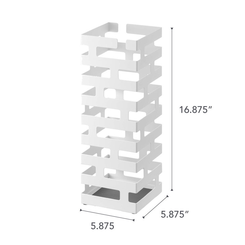 White Steel Brickwork Umbrella Stand for 8 Umbrellas