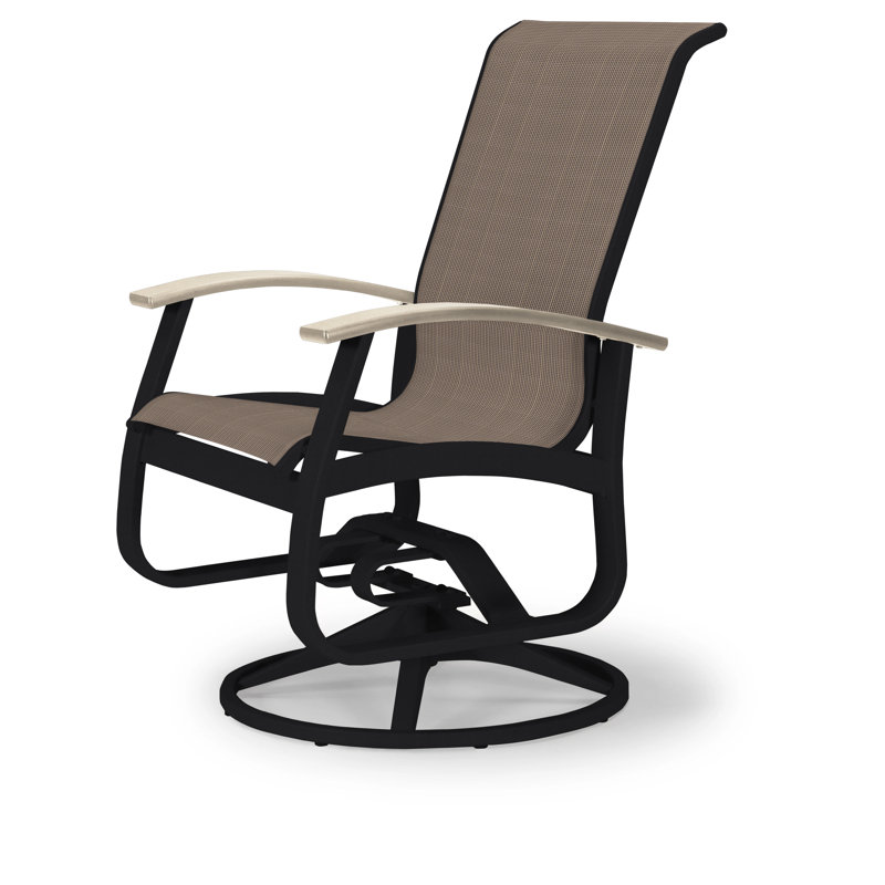 Chaise de patio pivotante Askar, Désert P60, Noir texturé, Tweed Sunbrella® brun