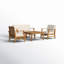 Ensemble de conversation pour patio avec coussins 4 personnes Theodore Acacia-1930254419-1930254418