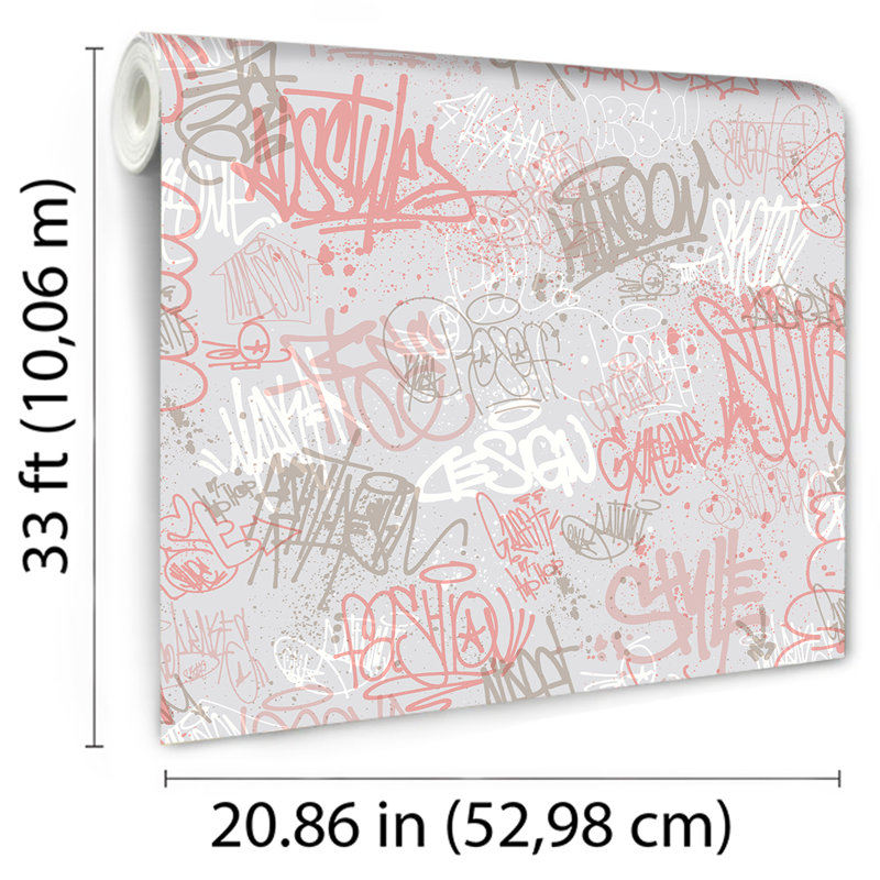 Papier peint graffiti, Pink