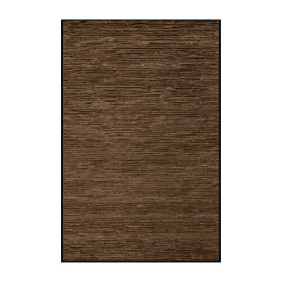 Tapis brun uni lavable à la machine