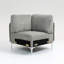 1 canapé d'angle modulaire en velours côtelé gris pour fauteuil de coin-1409271112