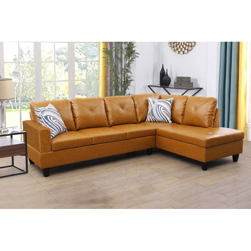 Tamez Faux Leather L-Shaped Sectional, null, null