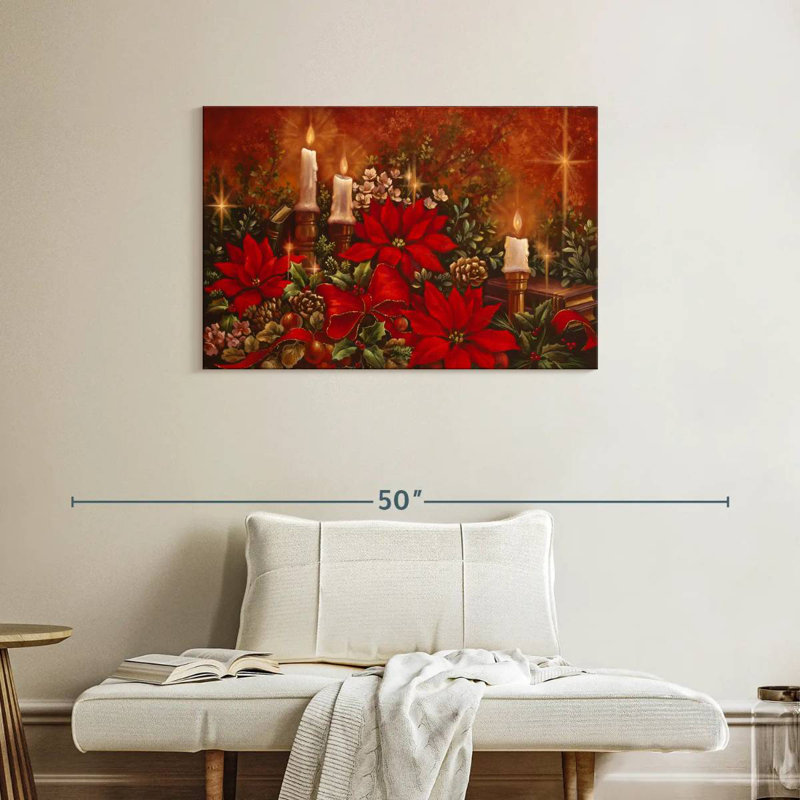 Lighted Poinsettia, 24" H x 36" W