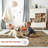 Kitty Machine Washable Taupe/Black Area Rug with Non-Slip Backing-107388738