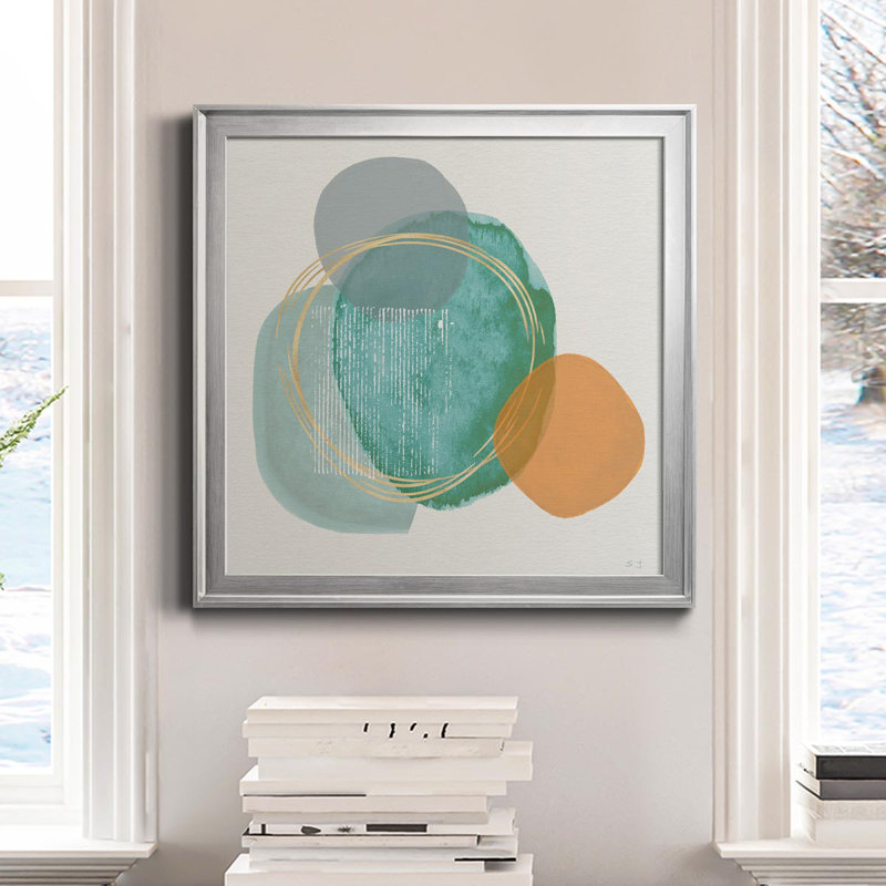 River Jewels II - peinture sur toile encadrée, H 17,5 po x l 17,5 po x P 1,5 po, Argent