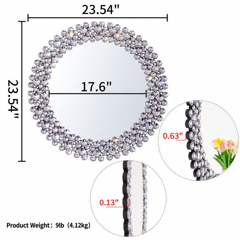 Miroir d'appoint mural 23,62 po Freelon