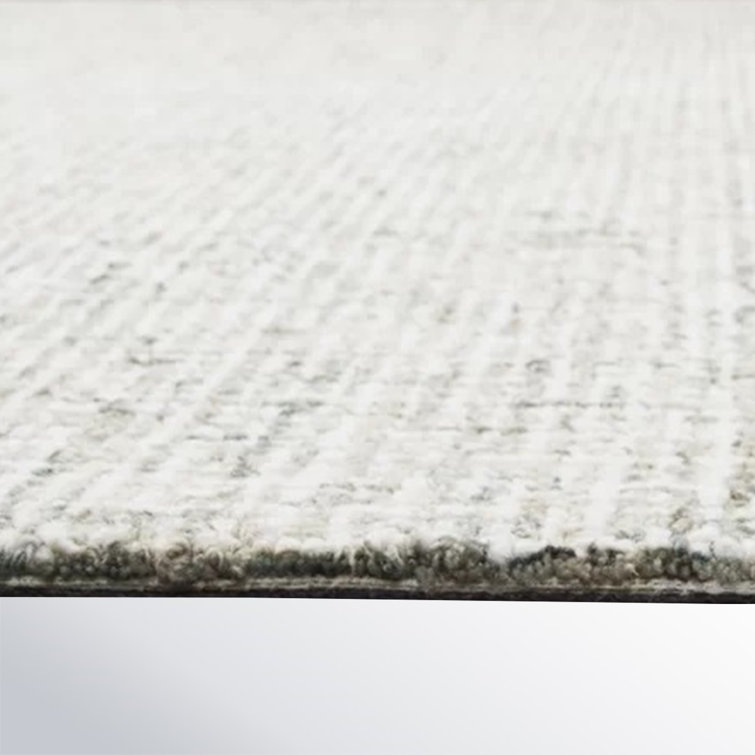 Britley Handmade Tufted Wool Area Rug in Light Green/Ivory