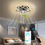Ventilateur de plafond encastré moderne avec ensemble d'éclairage DEL à intensité variable Latasha
