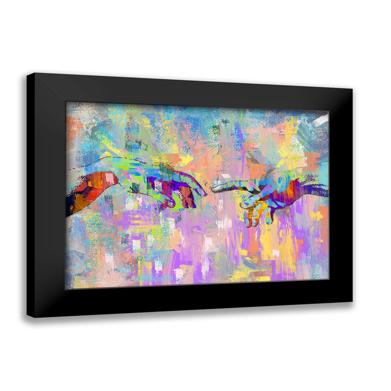 Création pop art, giclée sur papier avec cadre noir horizontal, H 13 po x l 16 po x P 2 po