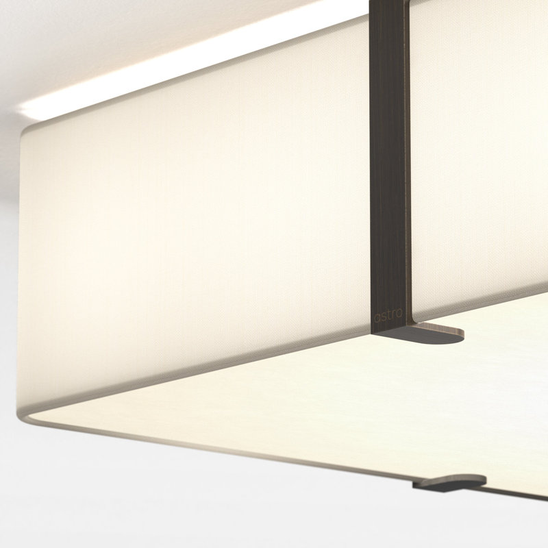 Ceiling Base LED Flush Mount, 5.12" H x 19.69" W x 19.69" D, White
