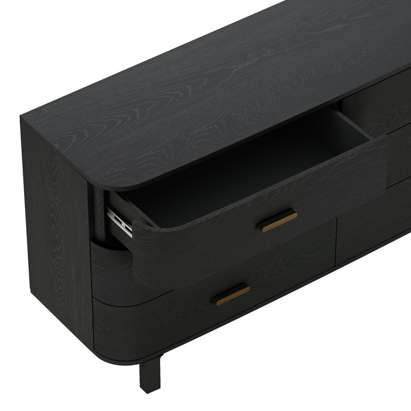 Commode double contemporaine 68 po Solara, Noir