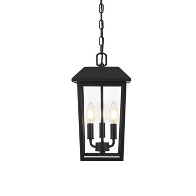 Luminaire suspendu d'extérieur noir 8 x 15 po Chiara Nilles