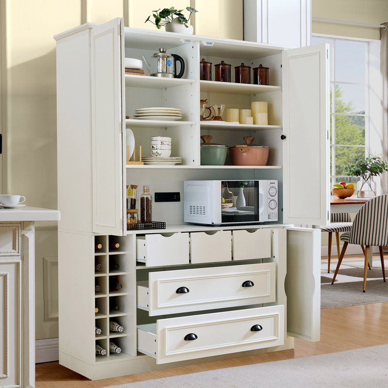 Armoire de rangement pour garde-manger Farmhouse, Blanc