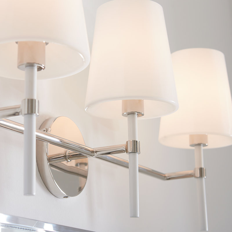3 Light Dimmable Vanity Light, Polished Nickel