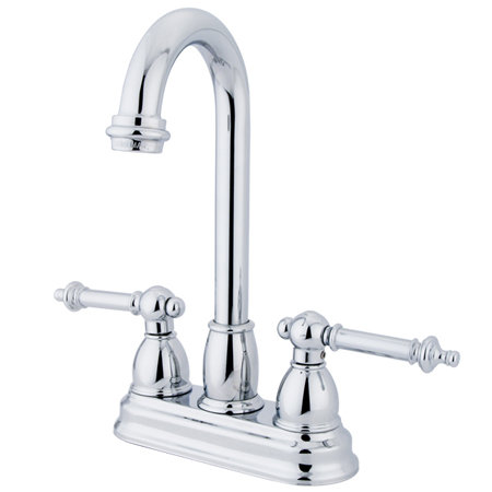 Kingston Brass Tremont Two-Handle 2-Hole Deck Mount Bar Faucet, Polished Chrome