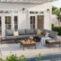 Outdoor 6-Person L-Shaped Metal Seating Group With Cushions