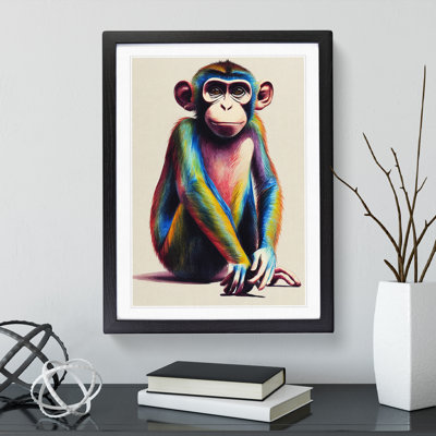 Monkey in Colour No.1 - Framed Print