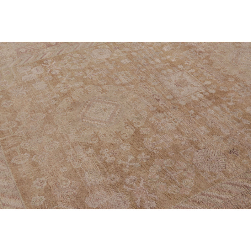 Rug & Kilim’S Khotan-Inspired Rug, Beige-Brown With Mauve Traditional Patterns